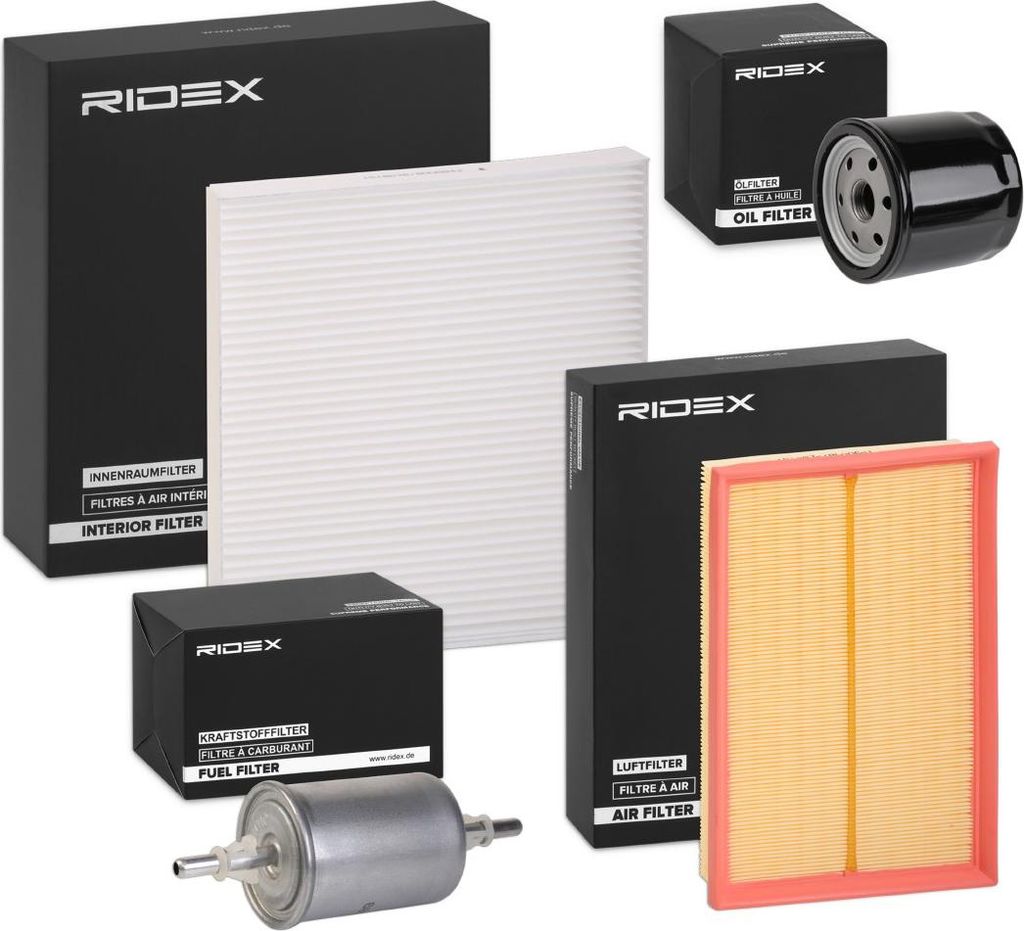 RIDEX Filterset Inspektionspaket Filtersatz für VW POLO (9N) Fox Schrägheck (5Z1, 5Z3, 5Z4) Polo Limousine (9A4, 9A2, 9N2, 9A6) für SKODA