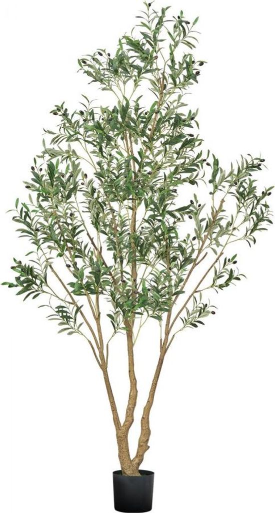Künstlicher Olivenbaum 2,4m - Dekorative Kunstpflanze mit schwarzem Topf - Innenraumdekoration