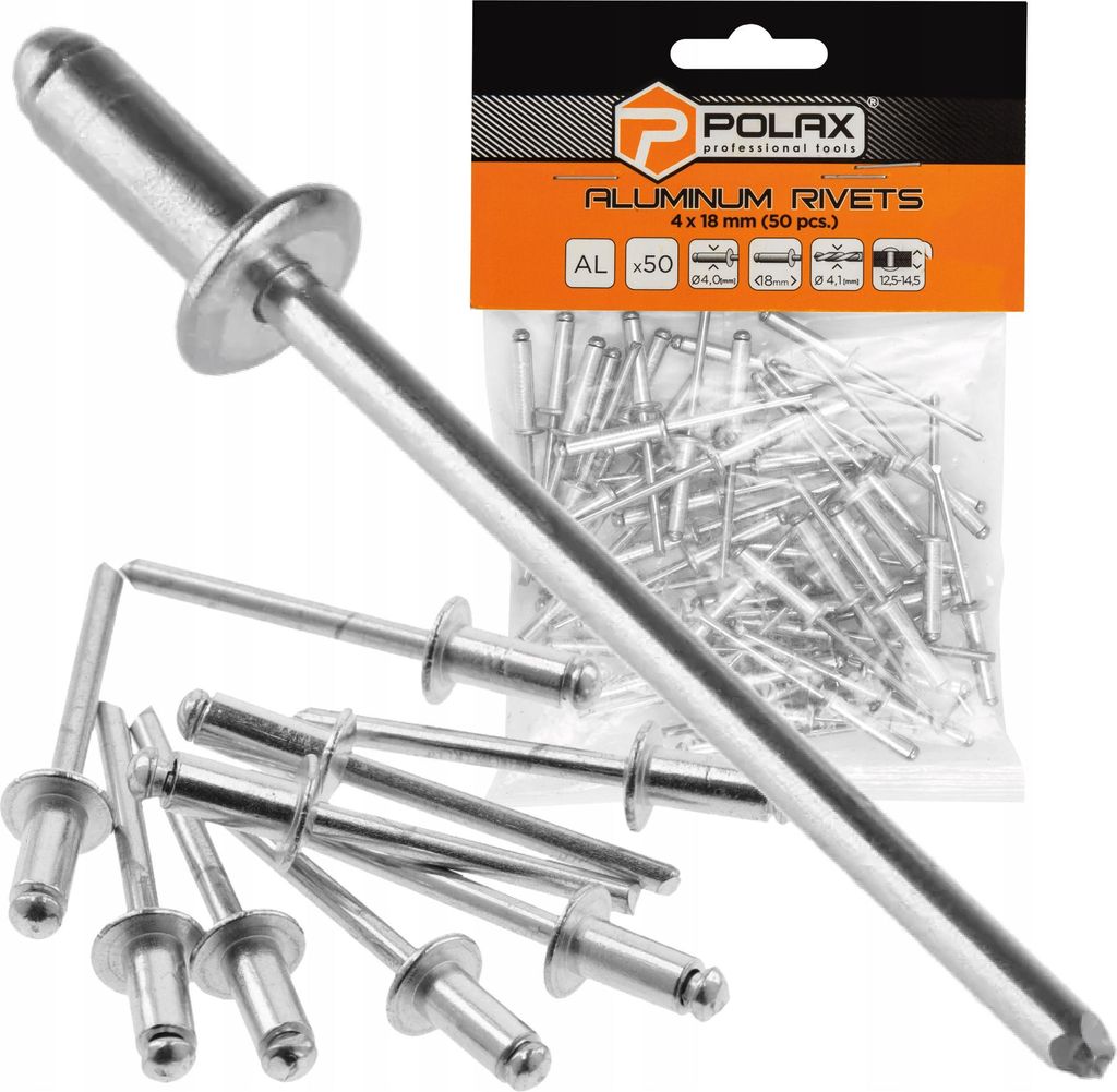 Aluminium-Blindnieten 4 x 18 mm (50 Stück)