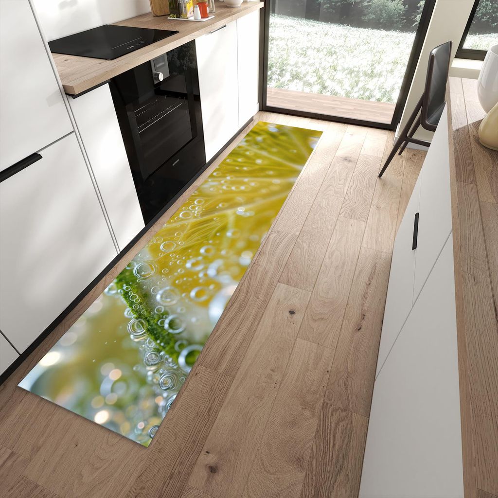 Küchenteppich 60x270cm rutschfest & abwischbar PVC Läufer - Sanfte Zitronenscheibe