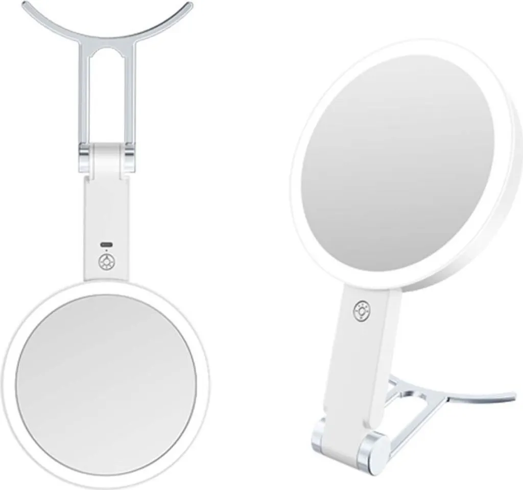 Miroir LED Maquillage 5x Blanc : Fini le Manque de Lumière avec USB-C