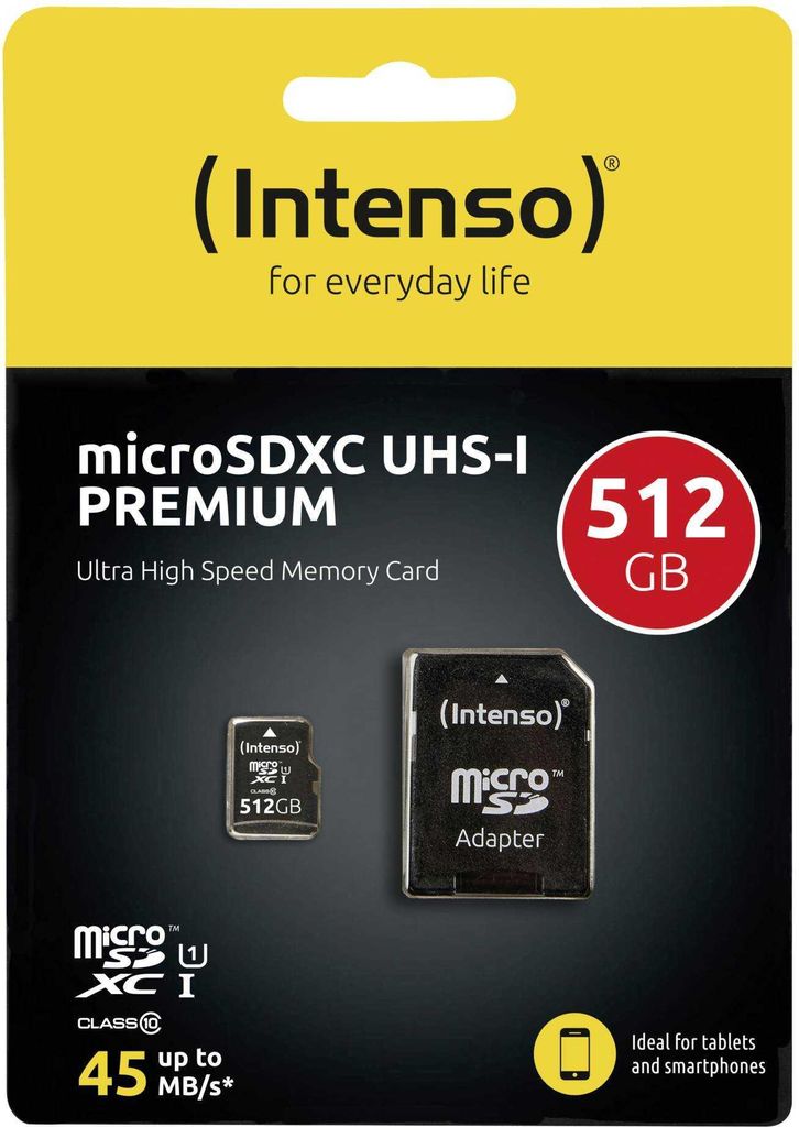 Intenso 3423493 Intenso microSDXC Cards    512GB Class 10 Productafbeelding 