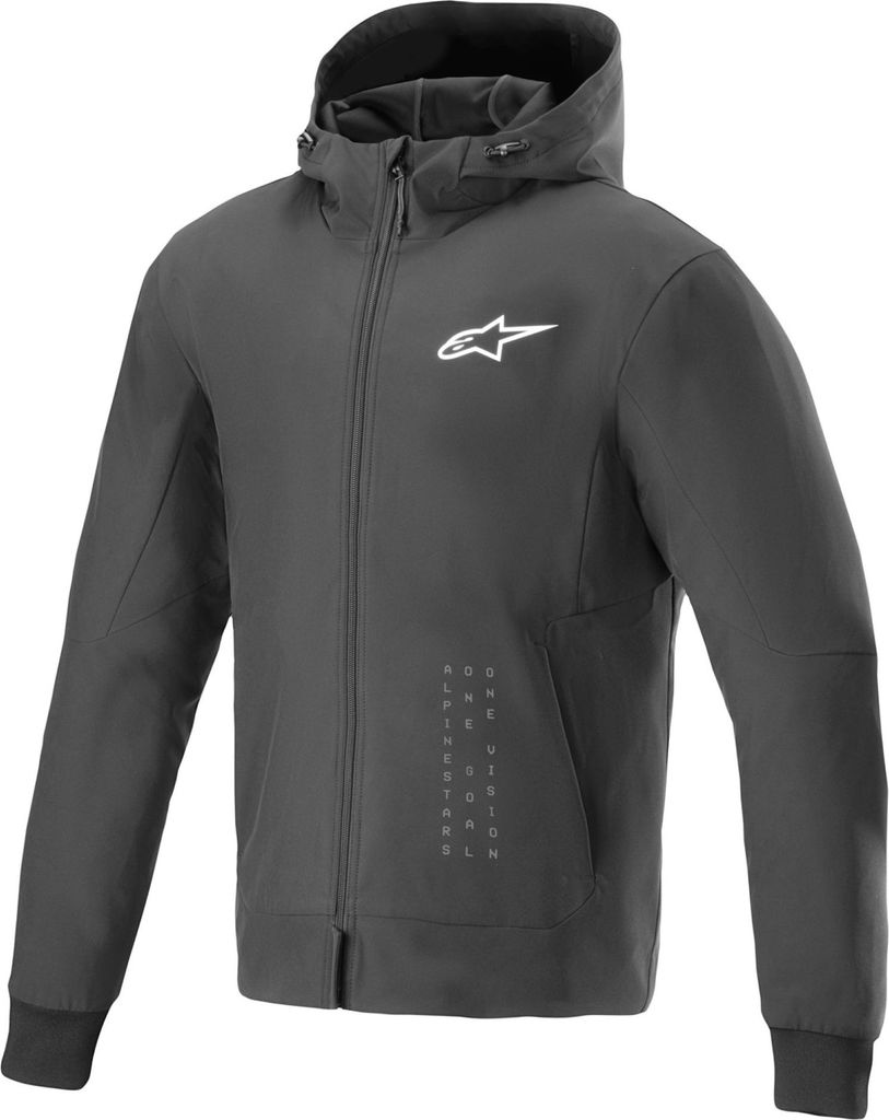 Alpinestars Radium Tech Motorrad Zip Hoodie, schwarz/weiß, L