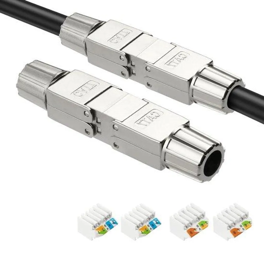 Connecteur RJ45 CAT 8 sans outil avec blindage intégral pour Gamer PC