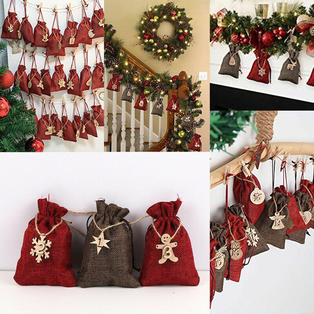 10 Fogli Adesivi Calendario Avvento Natale - Numeri 1-24 Per
