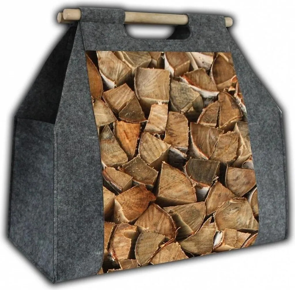Cesto Feltro Bertoni per Legna e Giornali 45x50 - Grigio Robusto