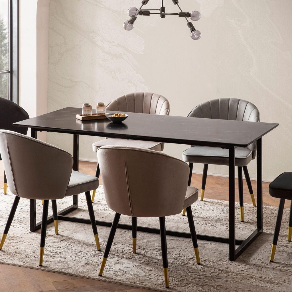 FineBuy Esszimmertisch 120x60x76 cm Küchentisch Schwarz in Produktbild 