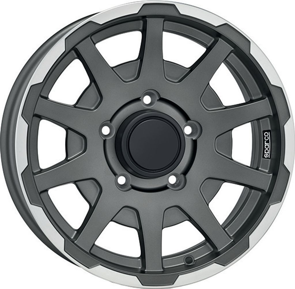 Alufelge Sparco Sparco Dakar 5.5X16 5X139.7 Et 5 Matt Dark Grey Lip Polished