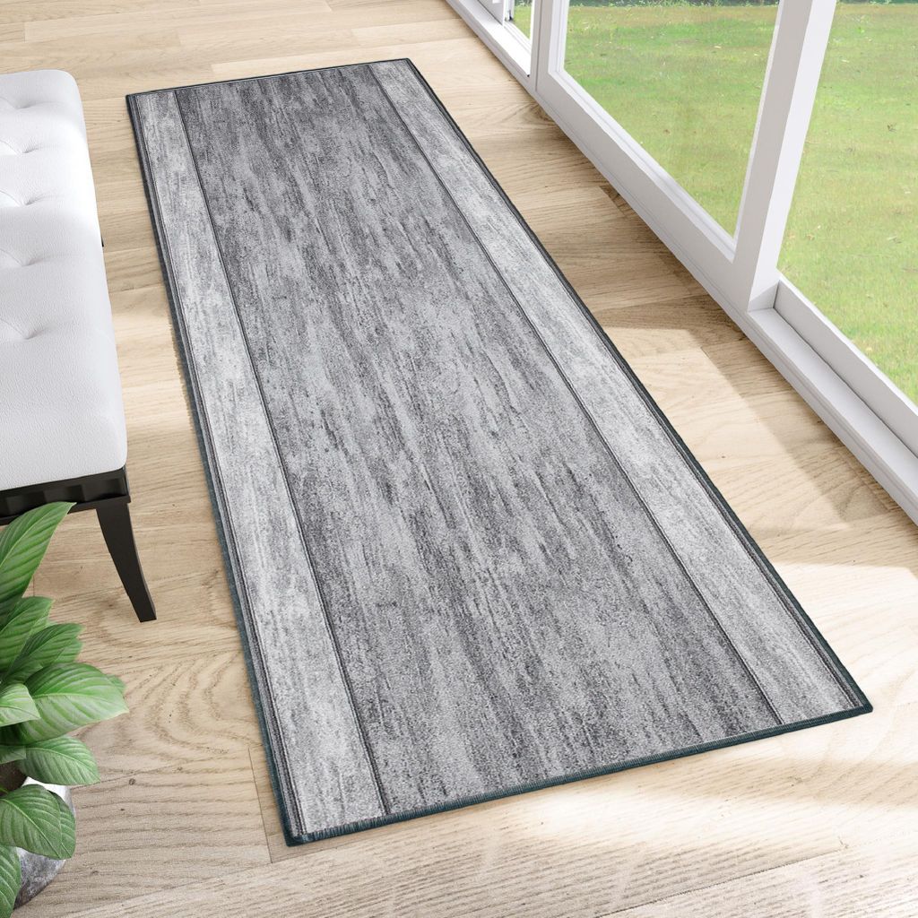 Tapiso Läufer Anti Rutsch Modern Grau Wohnzimmer 80 x 100