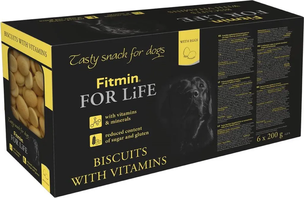 Friandises pour chiens biscuits croquants Fitmin For Life lot de 6 sacs