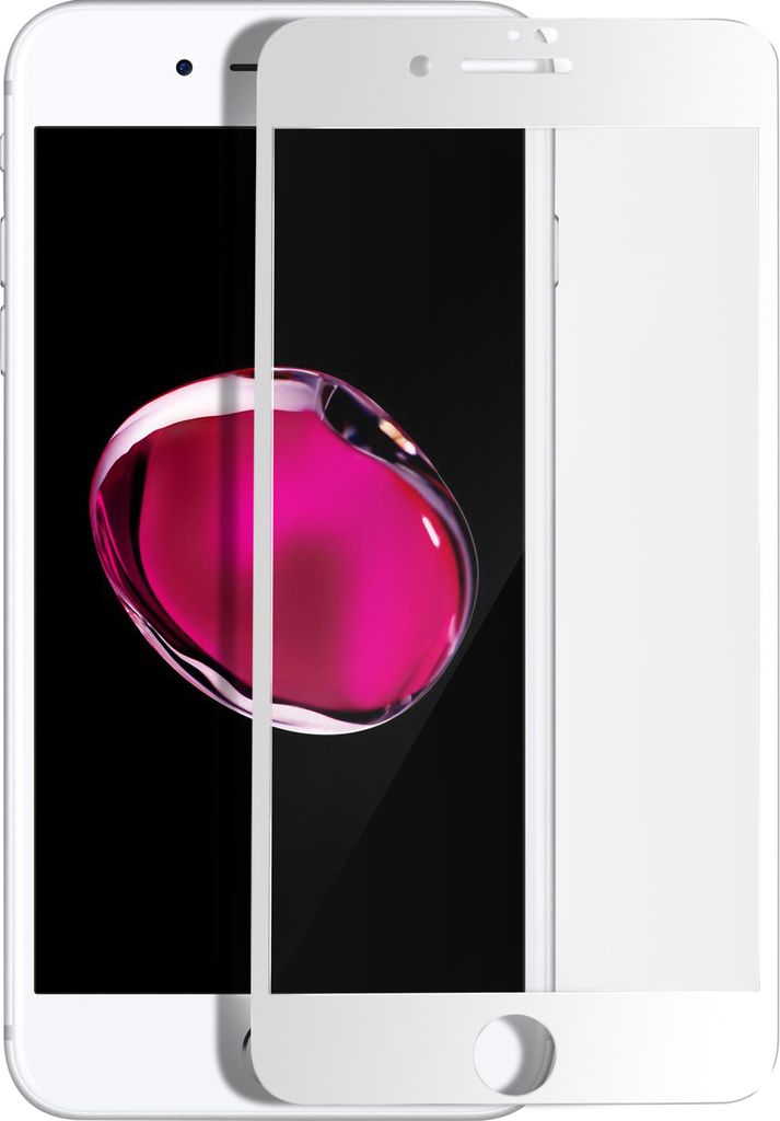 Avizar, Vollflächiges Schutzglas für iPhone 7 Plus / 8 Plus, Weiß