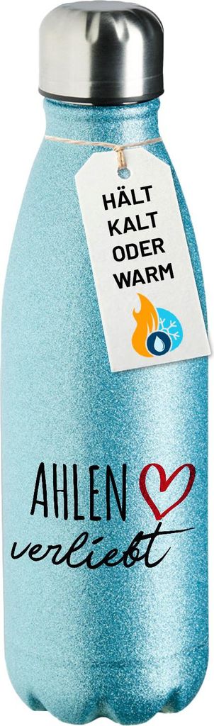 Huuraa Trinkflasche Ahlen verliebt 500ml Blue Edelstahl Wasserflasche Trinkflasche Geschenkidee