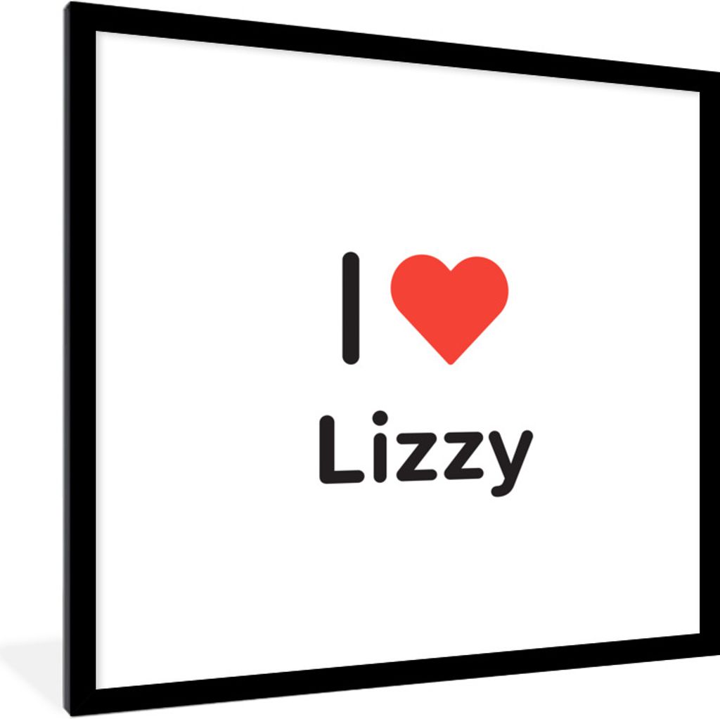 MuchoWow Gerahmtes Poster Ich liebe - Lizzy - Mädchen 40x40 cm - Poster mit Schwarzem Bilderrahmen Wandposter Rahmen Foto Bilder - Poster - Plak...