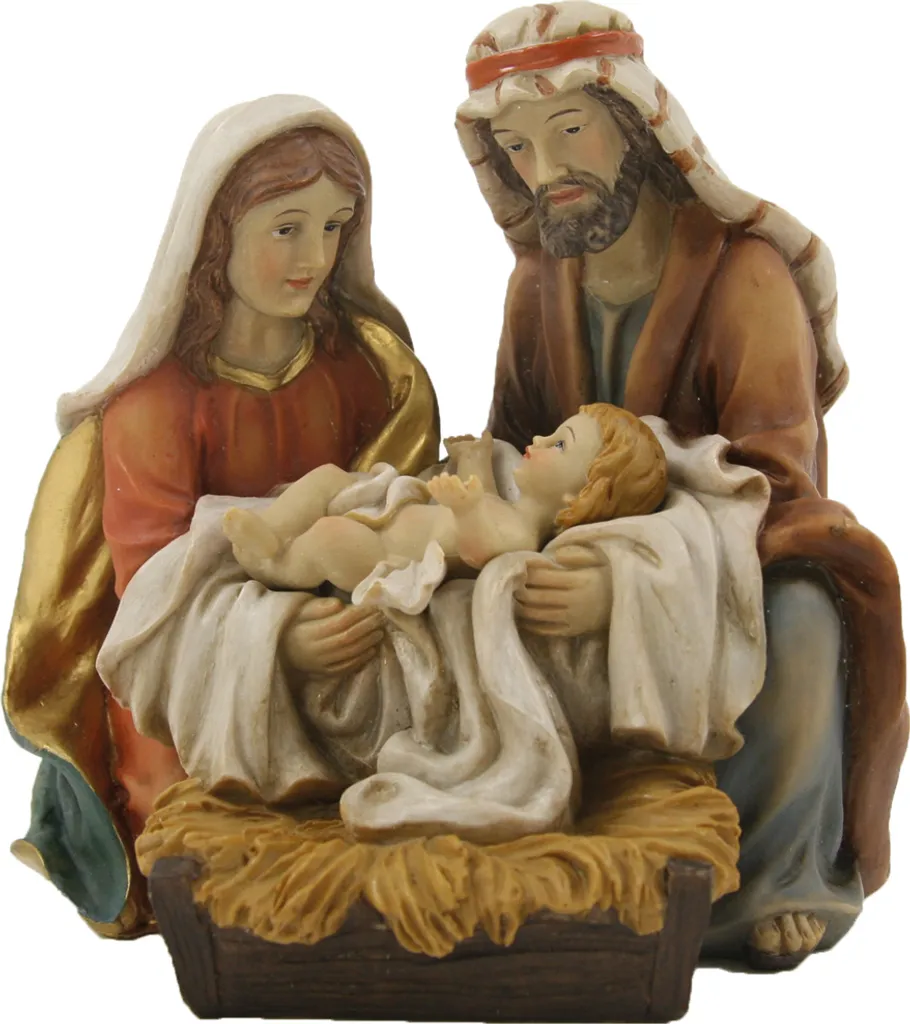2x FADEDA Sacra Famiglia Orientale 13cm - Statuine Presepe Dipinte a Mano