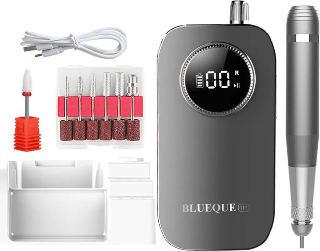 Ponceuse à Ongles avec Écran LCD 45000 RPM Portable et Silencieuse INF