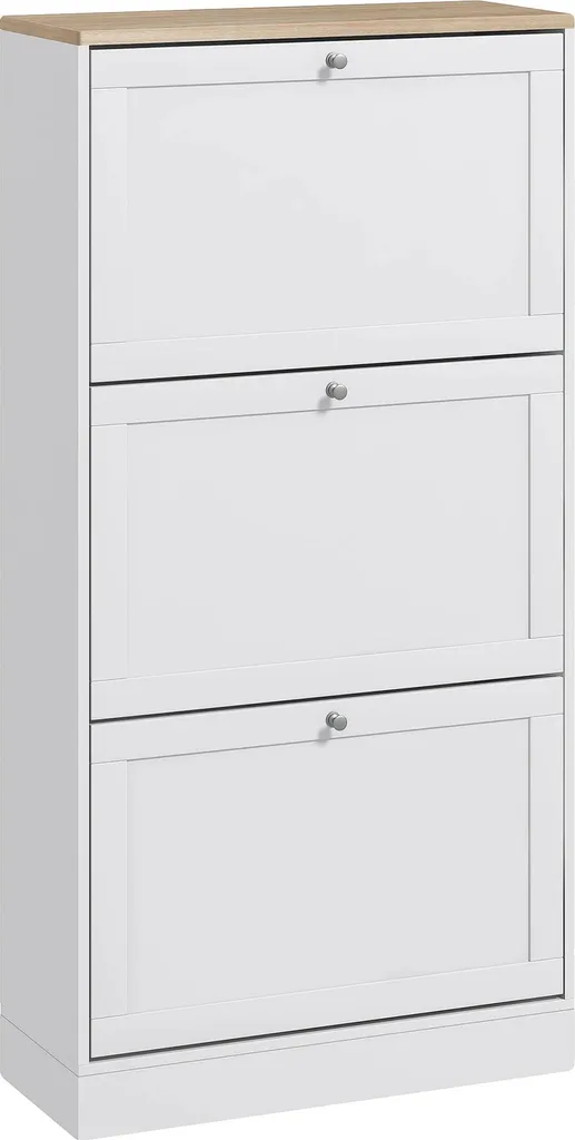 Armoire à chaussures gain de place 3 abattants pour entrée étroite