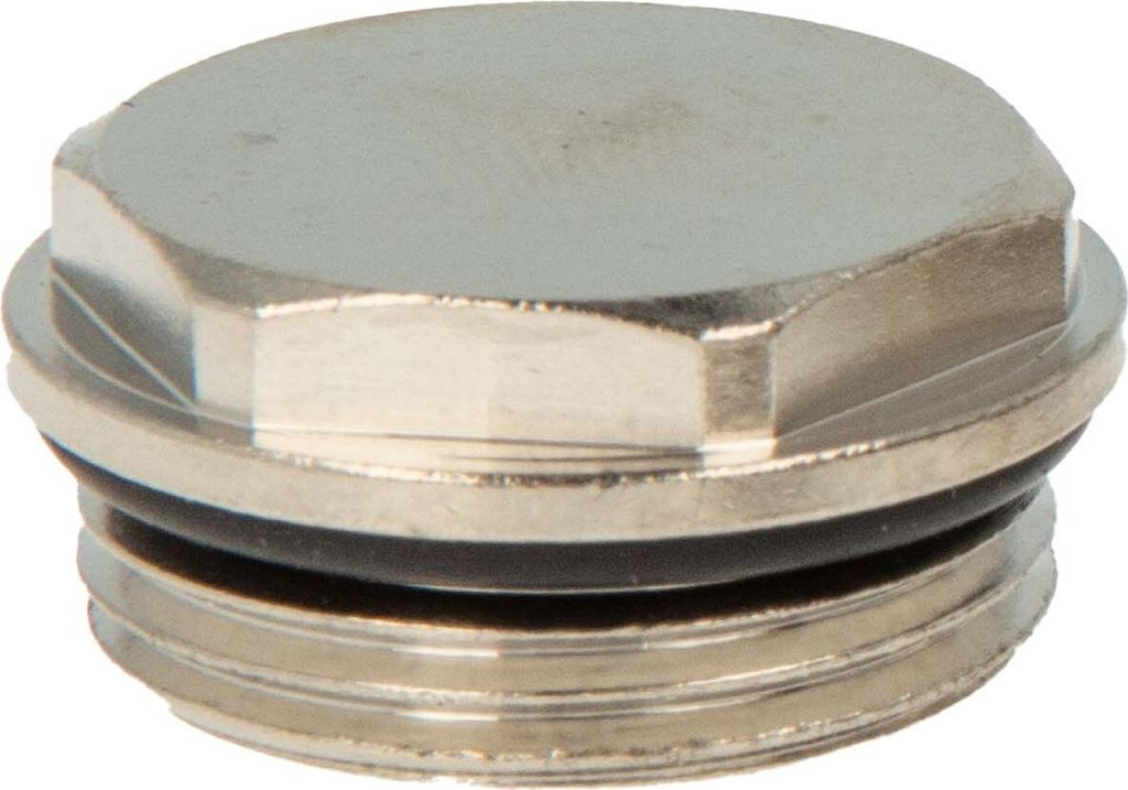 tecuro Blindstopfen, Verschlussstopfen 3/4 Zoll - selbstdichtend mit O-Ring - Messing vernickelt