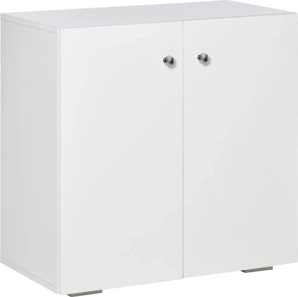 Buffet bas blanc compact 70x39x70 cm pour gagner de la place et ranger