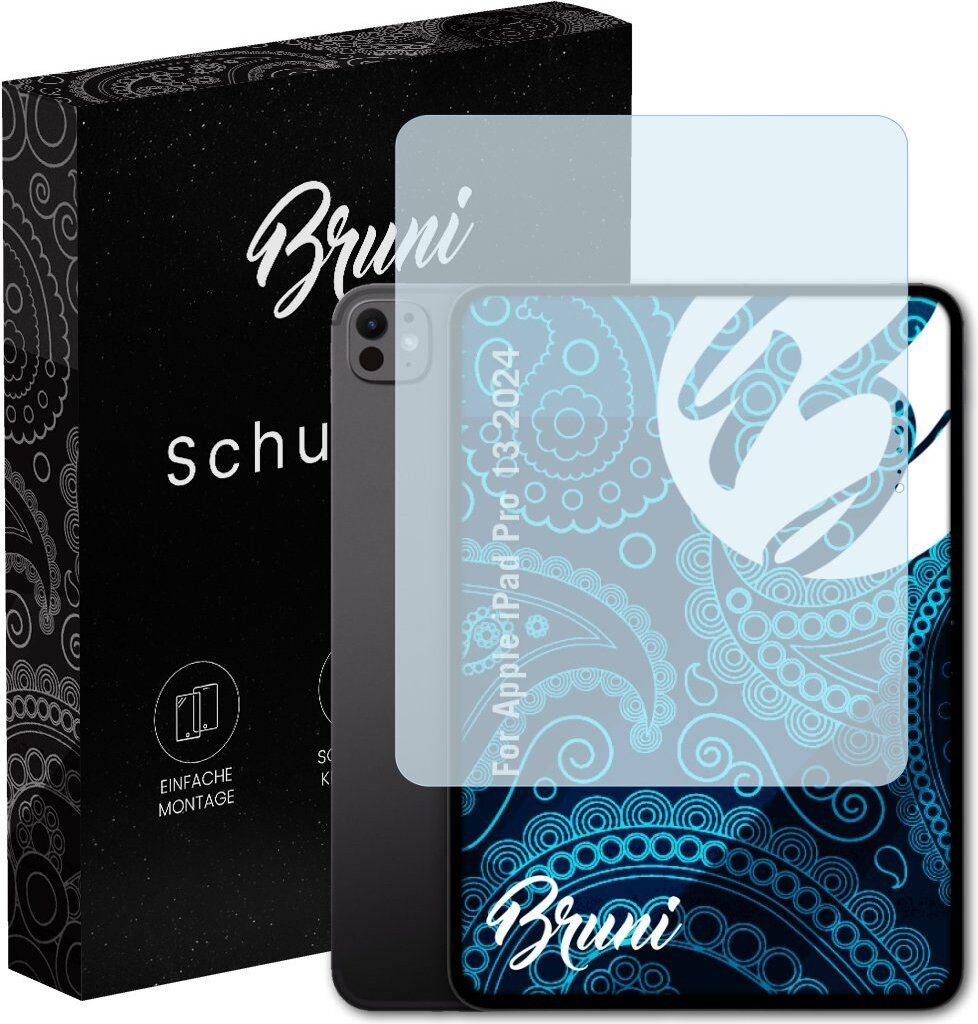 Bruni Basics-Clear 2x Schutzfolie kompatibel mit Apple iPad Pro 13 (2024) Folie