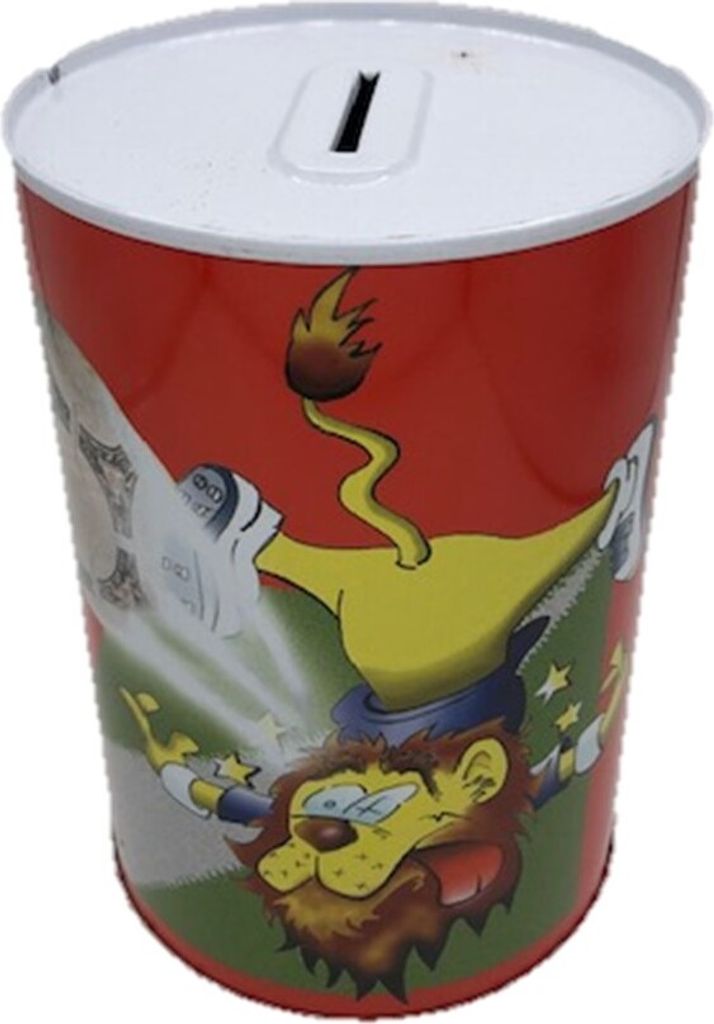 Spardose aus Blech mit Fussball-Motiv für Kinder, ca. 15 x Produktbild 