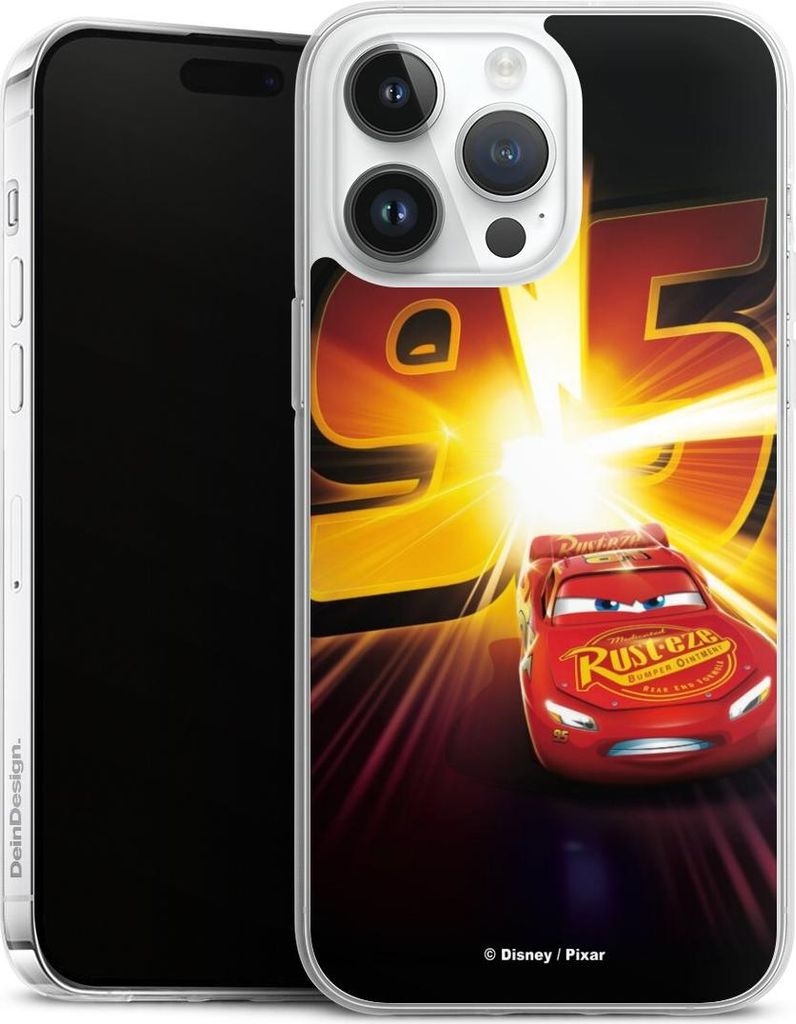 DeinDesign Slim Hülle für Apple iPhone 14 Pro Max Silikon Case Ultra Dünn Handyhülle Cars Lightning Mcqueen 95 Offizielles Lizenzprodukt