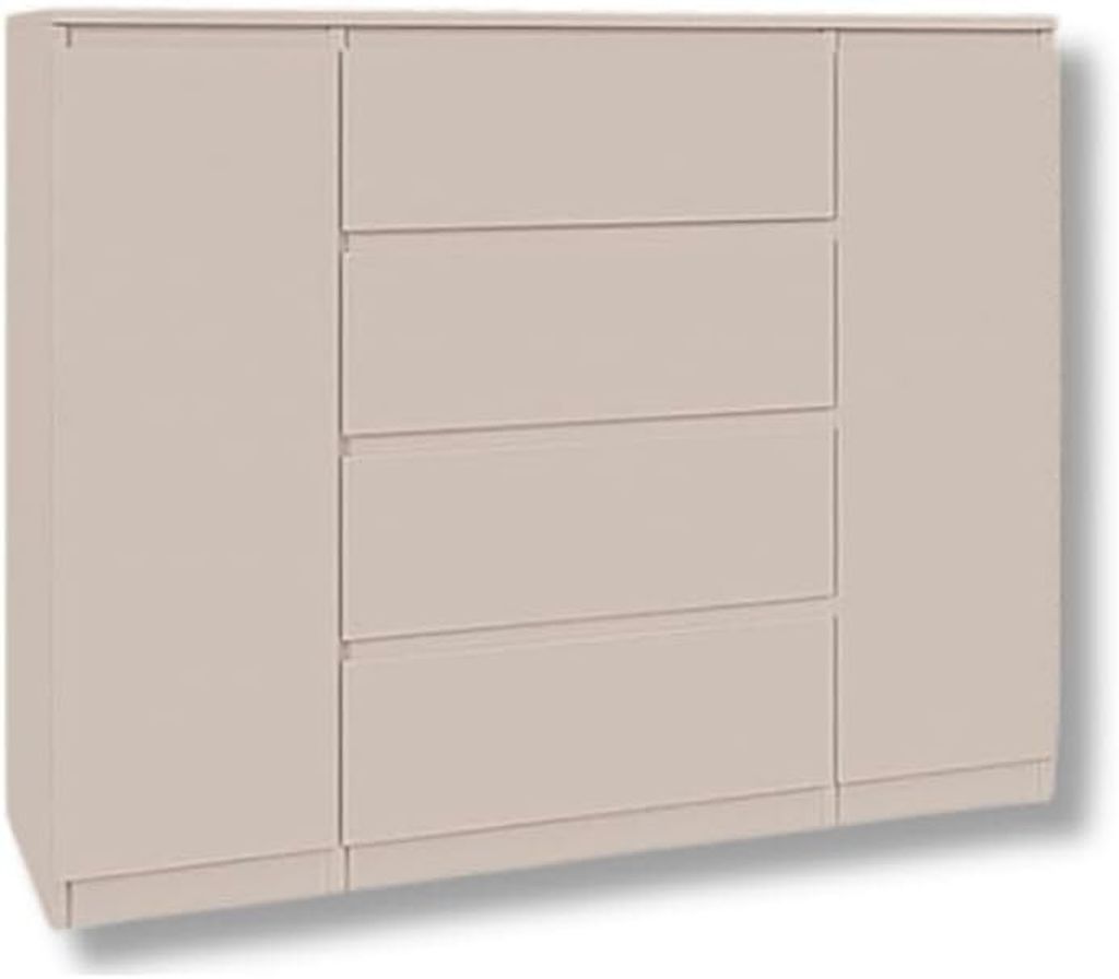YUMEBLY Kommode mit 2 Türen und 4 Schubladen | 120x97x40 cm | Große Aufbewahrungskommode für Schlafzimmer, Wohnzimmer, Kinderzimmer, Büro | Kas...