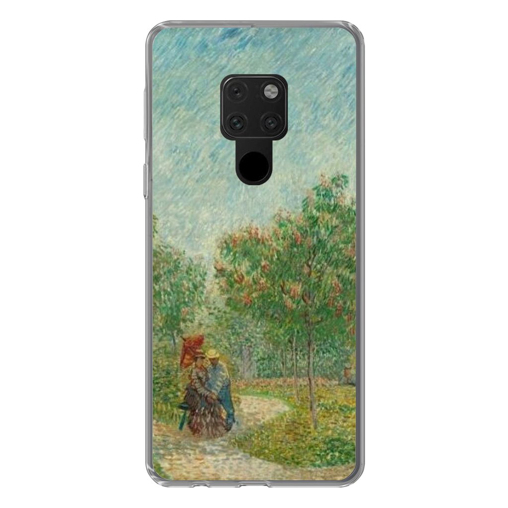 MuchoWow Handyhülle Schutzhülle Hülle für Huawei P40 Lite Garten mit Liebenden - Vincent van Gogh Silikon Softcase Handy Hülle - Handy