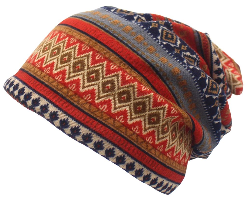 Uni-Strickmütze mit Vintage-Print, locker geschnitten, warm, dehnbar, für Damen und Herren, ideal für den Winter und Outdoor-Aktivitäten.