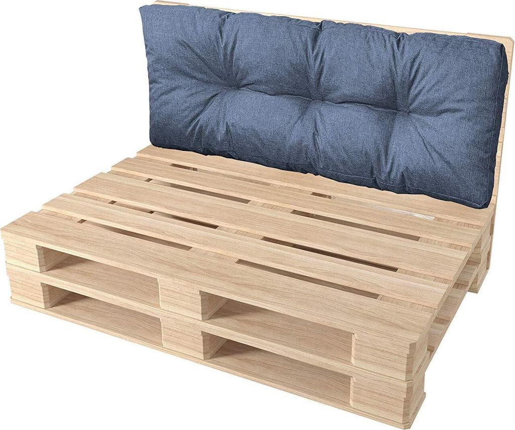 Pillows24 - Palettenkissen wasser- und UV-beständig - Rückenkissen | Polster für Europaletten 120x80 - Palettenmöbel - Outdoor/Indoor, Blau