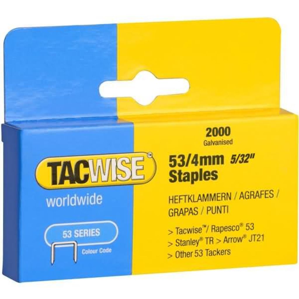 TACWISE 333 Graffe TACWISE 53/4 mm, zincate, 2.000 pezzi Immagine del prodotto 