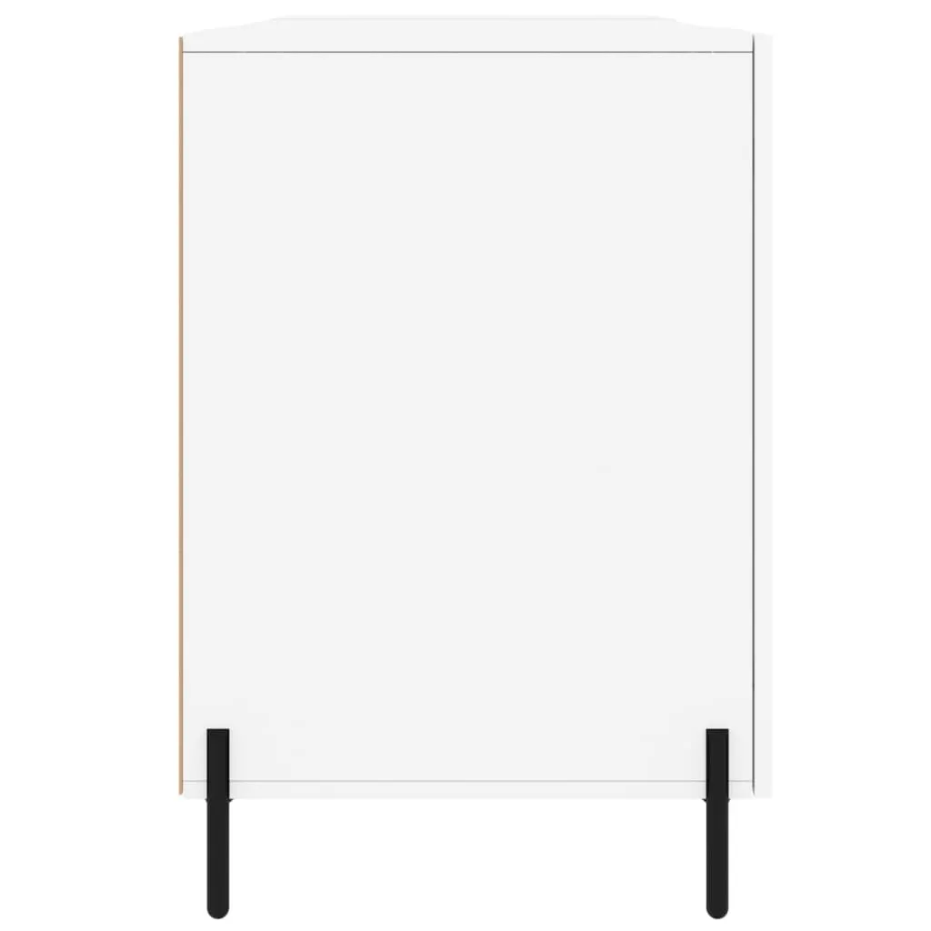 Scrivania Bianca Lucida 140x50 - Scrivania Computer Salvaspazio Legno - 7