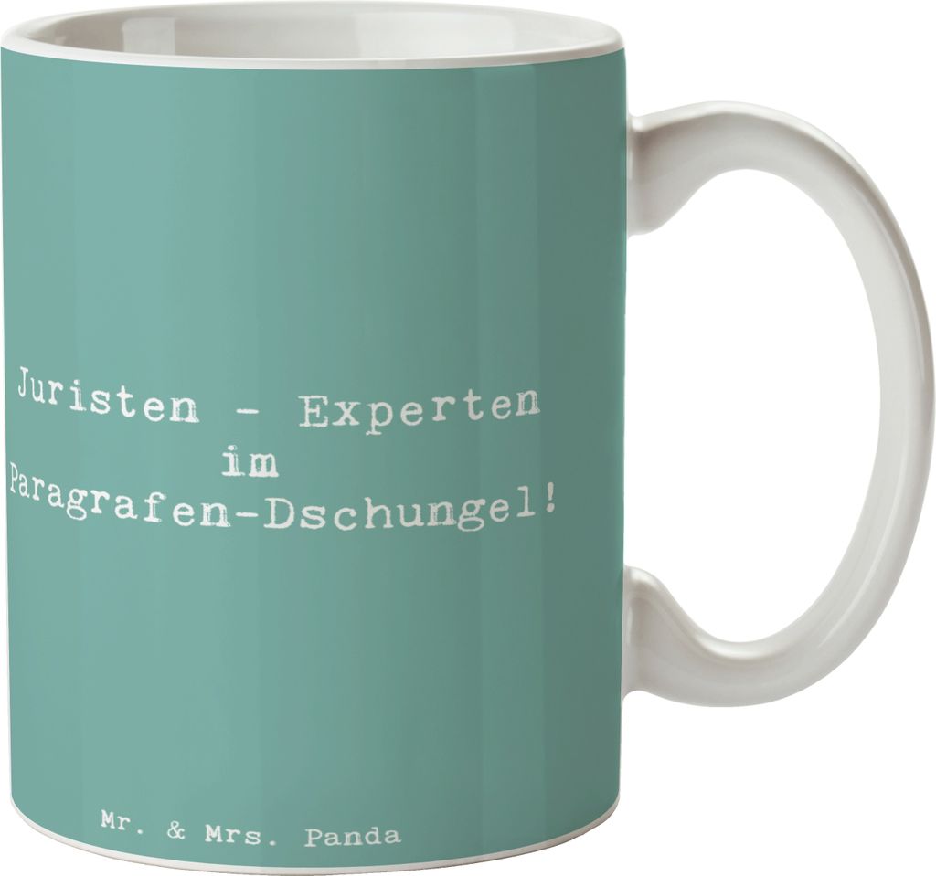 Mr. & Mrs. Panda Tasse Spruch Jurist Experte - Meeresbrise - Geschenk, Geschenke mit Herz, juristische Raffinesse, Kaffeetasse, Kaffeebecher, Beruf...