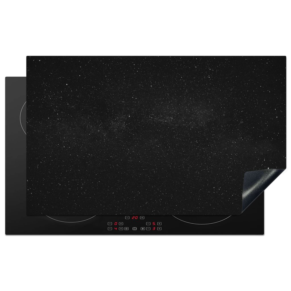 KitchenYeah Herdabdeckplatte Sternenhimmel - Schwarz - Weiß - Himmel , 83x51cm, Küche Deko, Glaskeramikkochfeld Herdabdeckung, Abdeckplatte fù...