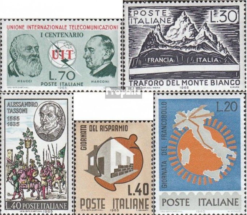 Briefmarken Italien 1965 Mi 1180,1184,1185,1192,1195 (kompl.Ausg.) postfrisch Sondermarke