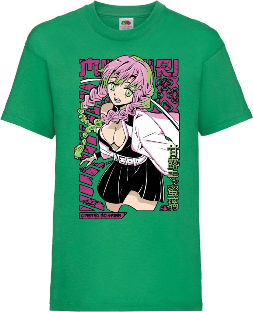 Kinder T-Shirt Demon Anime Slayer Kanroji Mitsuri Kanroji Mitsuri, 7-8 Jahr - 128 / Grün