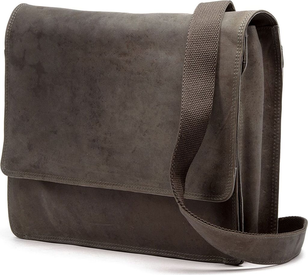 HAROLD'S Leder Businesstasche Umhängetasche mit Laptopfach Antic Notebookbag Taupe