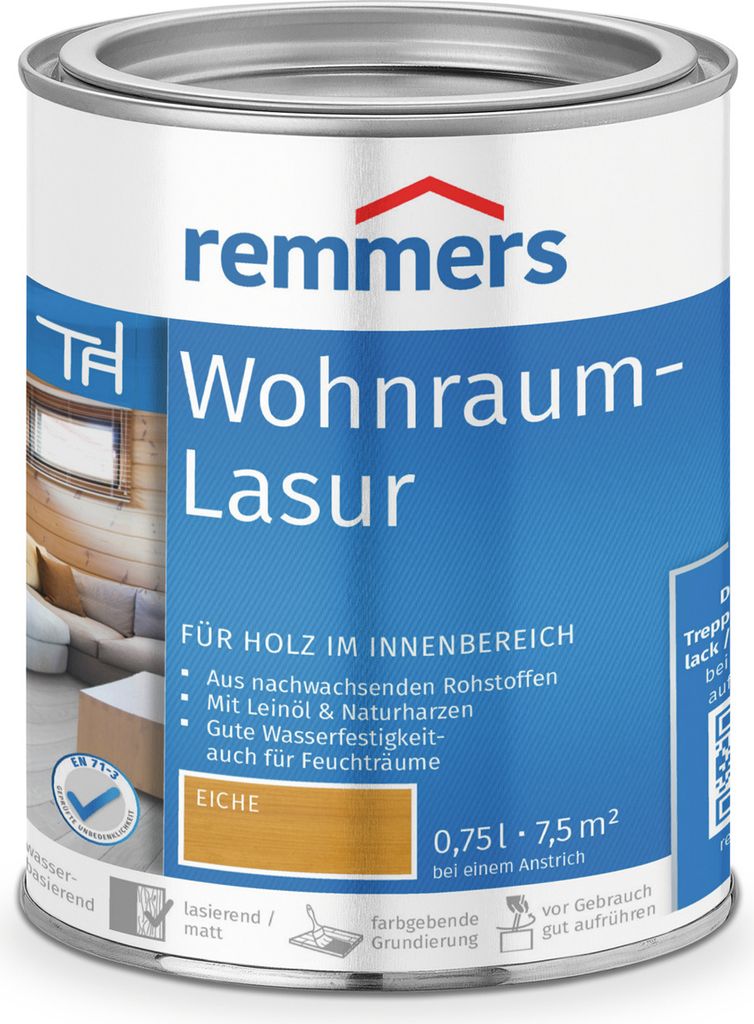 Remmers Wohnraum-Lasur eiche 0,75 l, Holzlasur innen Produktbild 