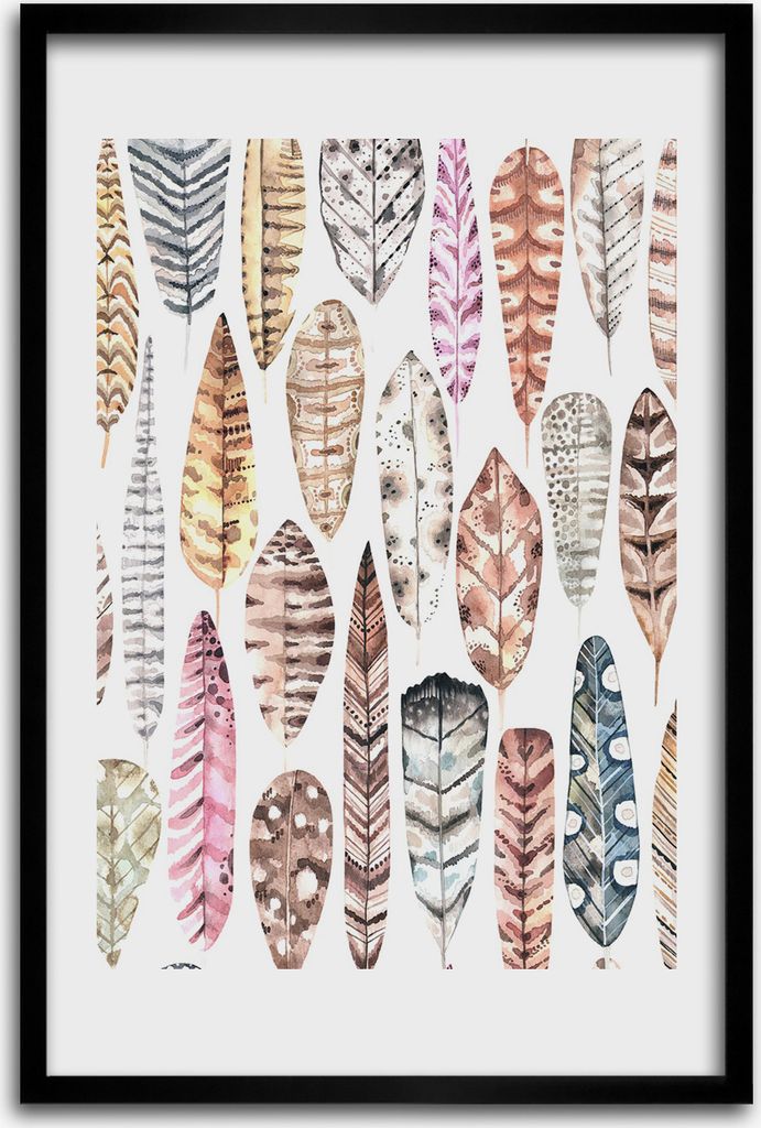 Bild - Bilderrahmen - 40 cm x 60 cm - MDF - Rahmen - Wandkunst - Farbige Stifte