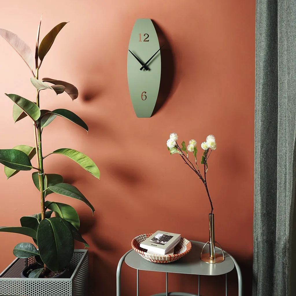Wallity APS137MGS Orologio Metallo Verde 15x46cm - Arredo Industrial