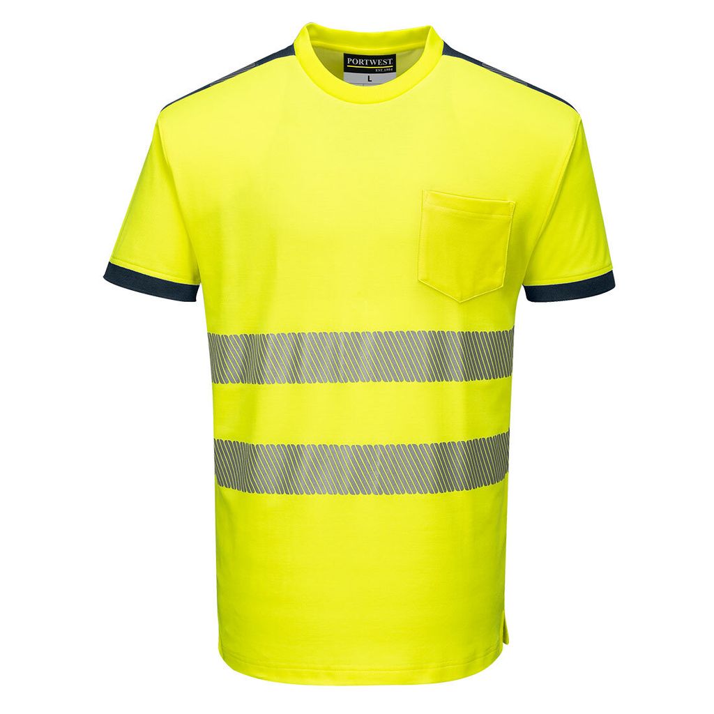 Portwest T181 PW3 Hi-vis T-Shirt, kurzarm Yellow/Navy Gr. XXXL