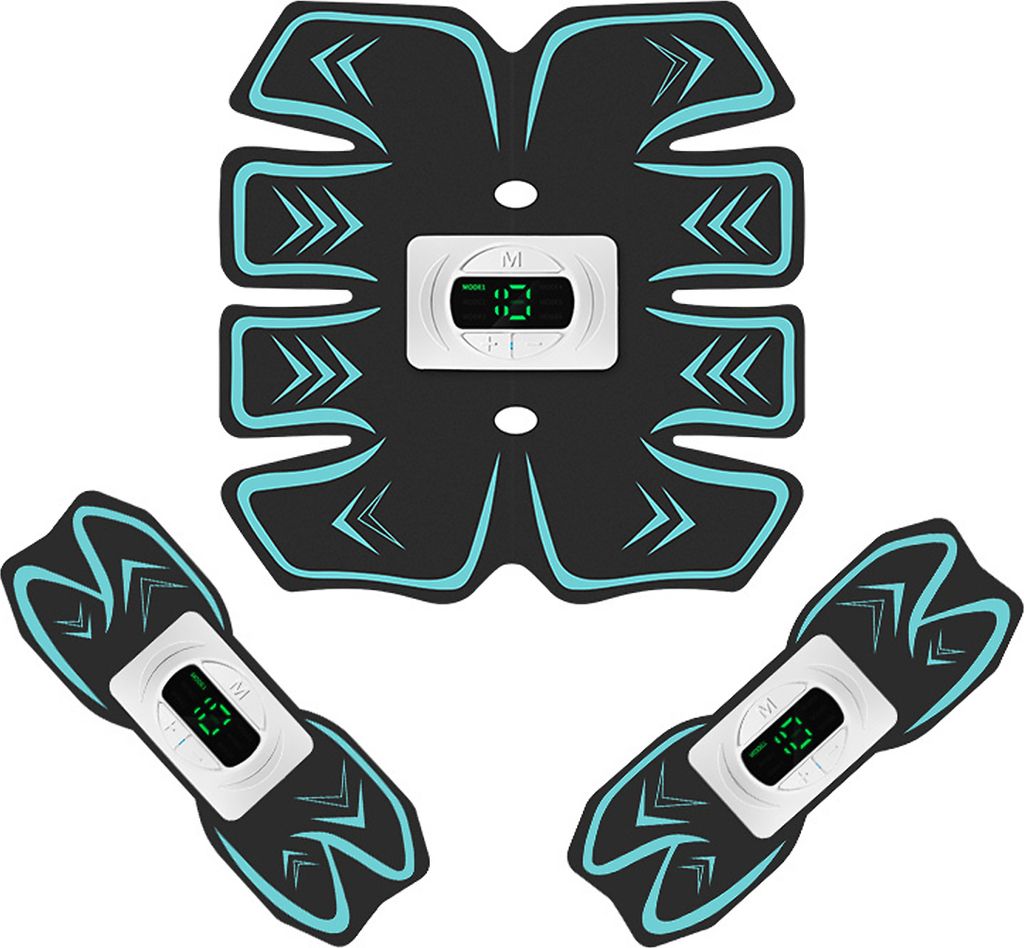 EMS Bauchtrainer, Bauchmuskeltrainer mit 6 Trainingsmodi & 9 Intensitäten, Krafttraining, USB Wiederaufladbar, EMS Trainingsgerät für Bauch/Arm/...