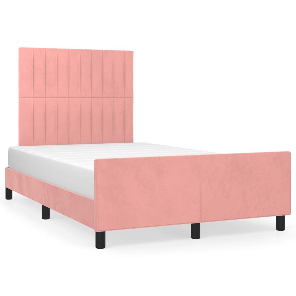 vidaXL Bettgestell ohne Matratze Rosa 120x190 cm Samt