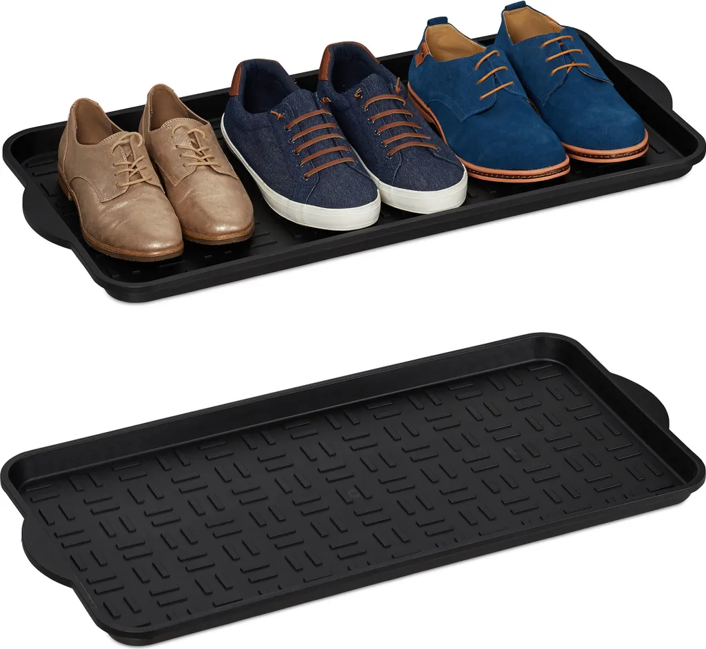 Rangement à Chaussures XL Relaxdays Lot de 4 avec Ouverture Pratique Noir