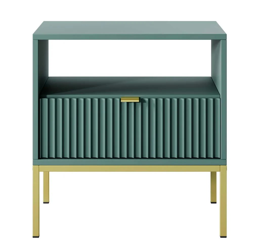 Comodino MISHEEL Blu-Verde Oro | Design Moderno per Camera da Letto - 2