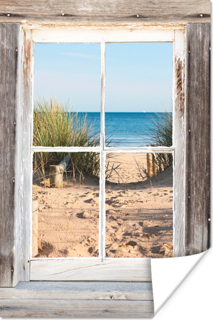 MuchoWow Poster Aussicht - Strand - Meer 120x180 cm - Kunstposter