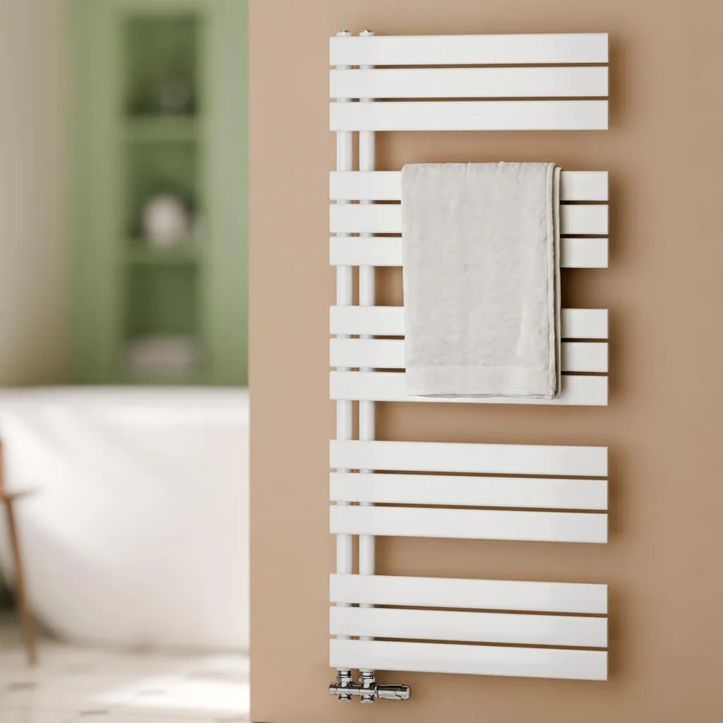 Sèche-Serviettes Eau Chaude 1320x600mm en Acier Blanc Design Plat 798W