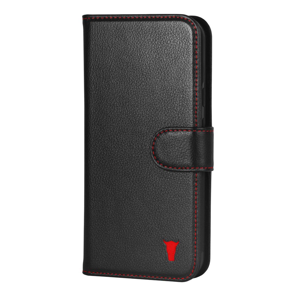TORRO Google Pixel 9 Pro XL Leder-Wallet-Hülle – Schwarz mit Rotem Detail