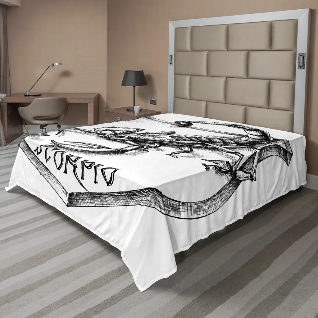 Drap de lit Scorpion ultra doux 266x260 cm design héraldique chic