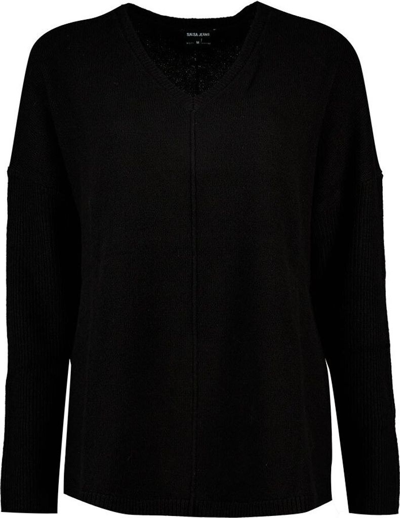 Salsa Jeans 21007099 Pullover Mit V-ausschnitt Schwarz M Frau Schwarz M