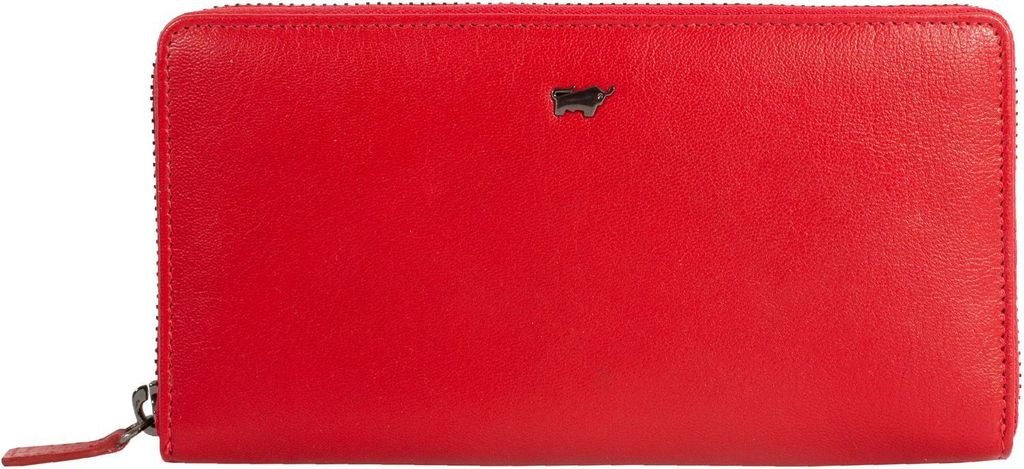 Braun Büffel Leder Geldbörse Anna RFID 16CS Zip Around Wallet Red rot